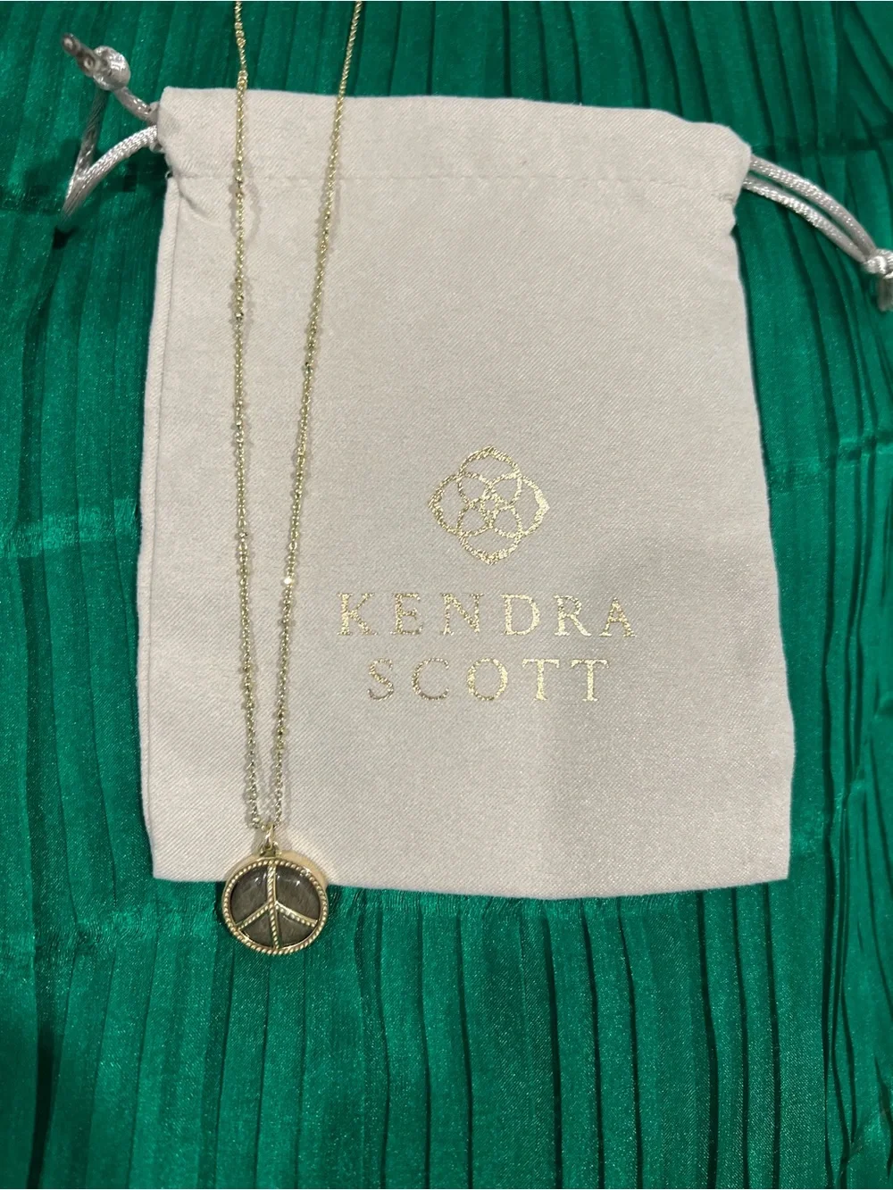 Kendra Scott Gold Peace Sign Pendant Necklace